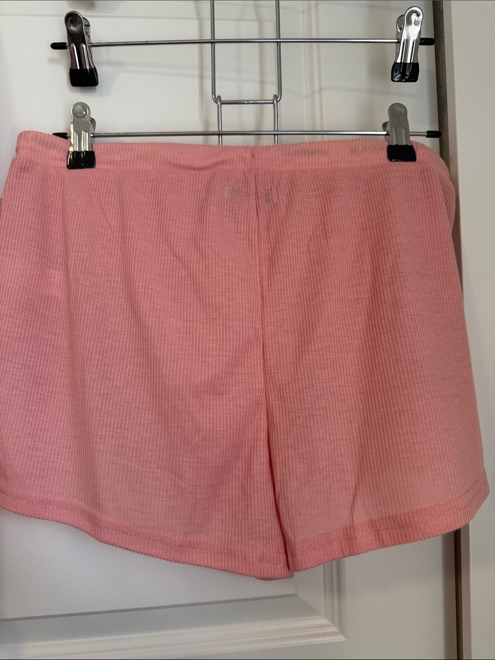 Hurley Pink Ribbed Short Sleeve Lounge Top & Drawstring Shorts Set - Picture 6 of 6
